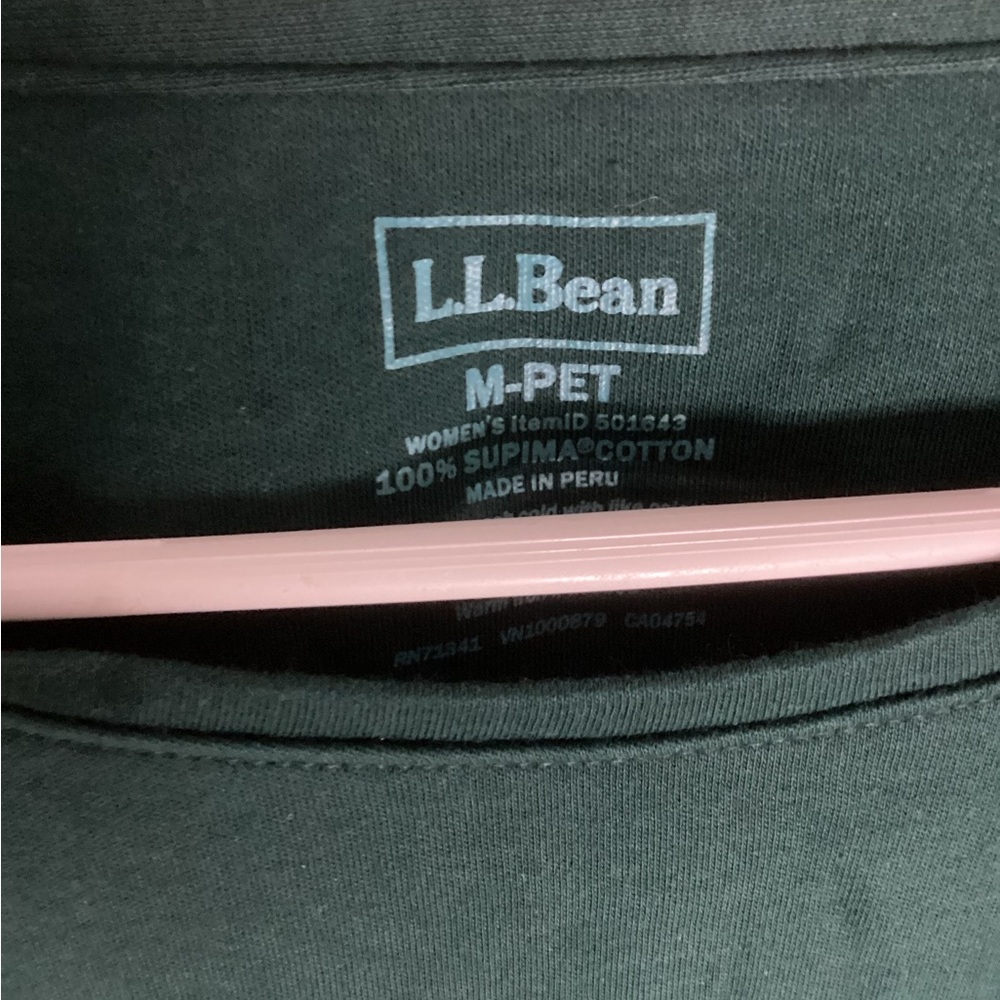 L.L. Bean Women's Pima Cotton Jewelneck 3/4 sleeve Tee size Med Pet - Picture 3 of 3